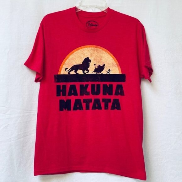Disney Hakuna Matata Top Womens Medium Short Sleeves The Lion King Animal Print - Picture 1 of 6